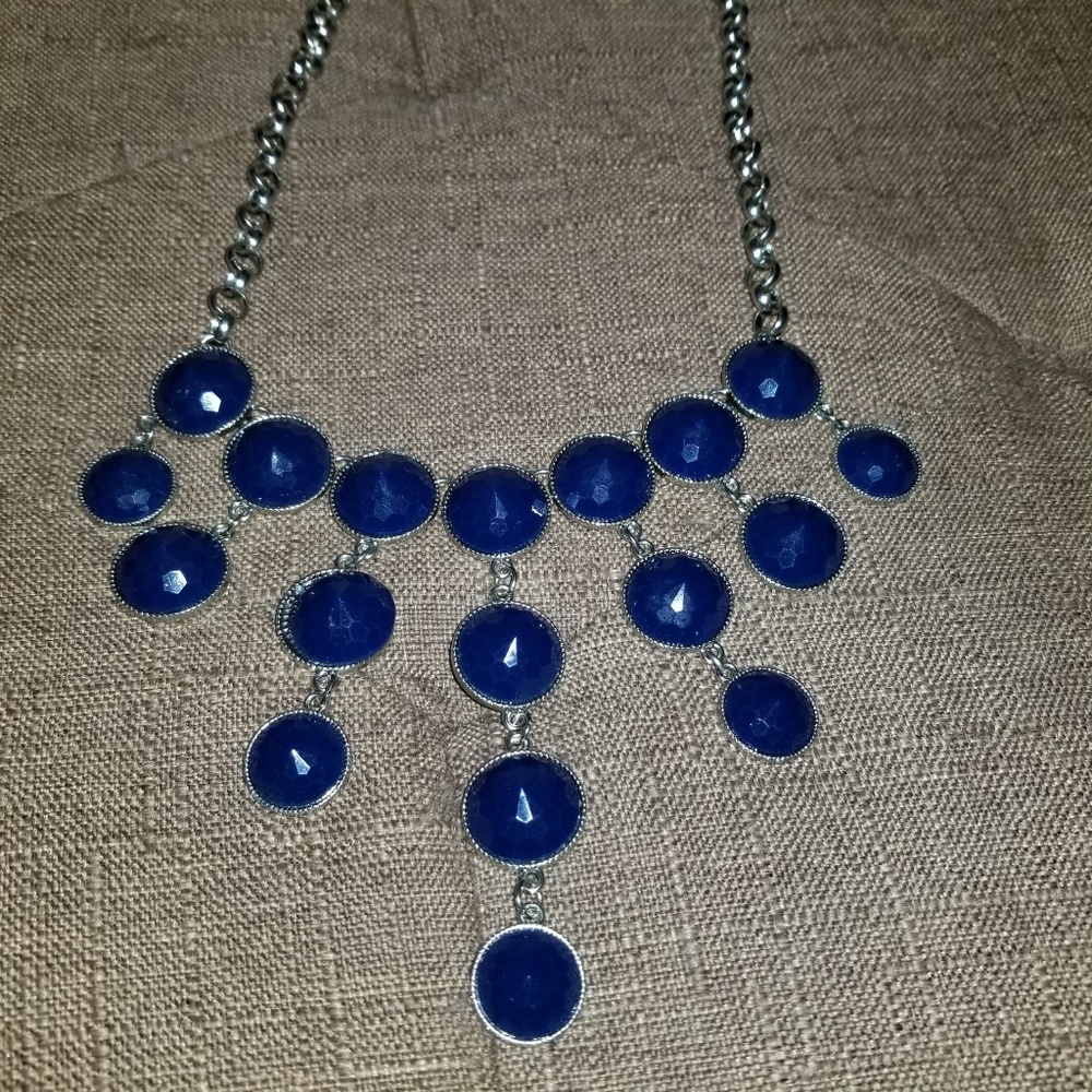 Blue Bib Necklace